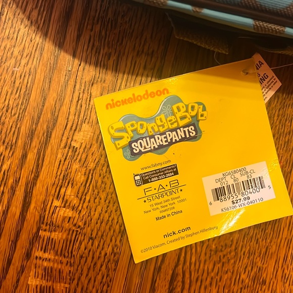 Spongebob squarepants I've got my own beat Kids Backpack new tags blue black - Picture 2 of 4